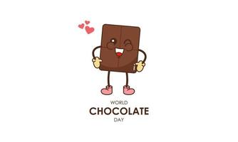 mignonne dessin animé de Chocolat blocs dire content monde Chocolat journée vecteur