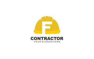 F construction logo conception inspiration. vecteur lettre modèle conception pour marque.