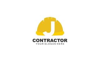 j construction logo conception inspiration. vecteur lettre modèle conception pour marque.