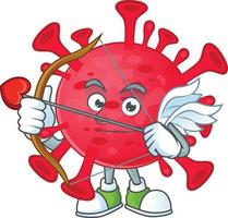 une dessin animé personnage de coronavirus amibe vecteur