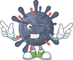 une dessin animé personnage de coronavirus épidémie vecteur