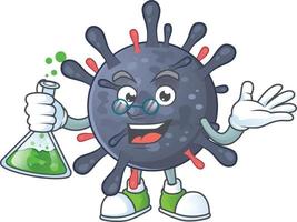 une dessin animé personnage de coronavirus épidémie vecteur