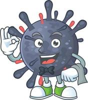 une dessin animé personnage de coronavirus épidémie vecteur