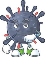 une dessin animé personnage de coronavirus épidémie vecteur