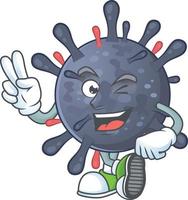 une dessin animé personnage de coronavirus épidémie vecteur