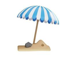 un parapluie sur le le sable avec le mot plage sur il vecteur