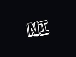 abstrait ni logo image, moderne ni minimaliste lettre logo vecteur