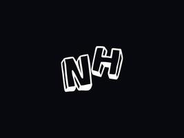 abstrait nh logo image, moderne nh minimaliste lettre logo vecteur