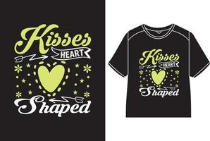 baisers en forme de coeur T-shirt conception vecteur