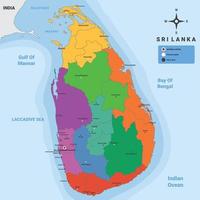 carte de sri lanka avec alentours les frontières vecteur