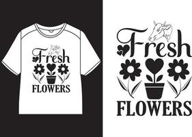 Frais fleurs T-shirt conception vecteur