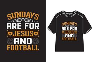 les dimanches sont pour Jésus et Football T-shirt conception vecteur