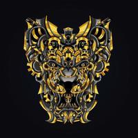 illustration dart ornemental lion vecteur