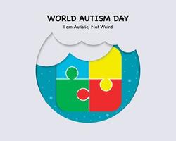 carte de voeux de la journée mondiale de l'autisme vecteur
