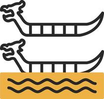 conception d'icône vectorielle de course de bateau dragon vecteur