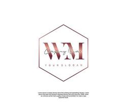 initiale lettre wm féminin logo beauté monogramme et élégant logo conception, écriture logo de initiale signature, mariage, mode, floral et botanique avec Créatif modèle vecteur