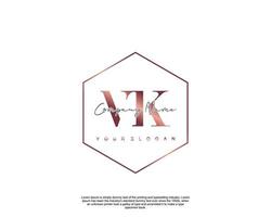 initiale lettre vk féminin logo beauté monogramme et élégant logo conception, écriture logo de initiale signature, mariage, mode, floral et botanique avec Créatif modèle vecteur