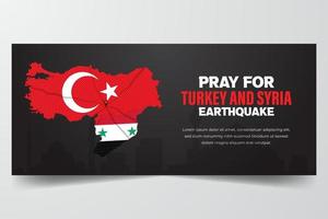 prier pour dinde et Syrie tremblement de terre bannière sur noir Contexte vecteur