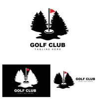 logo de balle de golf, golf de bâton de vecteur. jeu de sports de plein air, conception de discipline, modèle d'icône vecteur