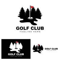 logo de balle de golf, golf de bâton de vecteur. jeu de sports de plein air, conception de discipline, modèle d'icône vecteur