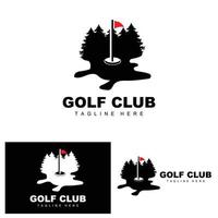 logo de balle de golf, golf de bâton de vecteur. jeu de sports de plein air, conception de discipline, modèle d'icône vecteur