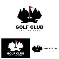 logo de balle de golf, golf de bâton de vecteur. jeu de sports de plein air, conception de discipline, modèle d'icône vecteur