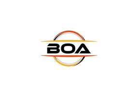 boa lettre royalties ellipse forme logo. boa brosse art logo. boa logo pour une entreprise, entreprise, et commercial utiliser. vecteur