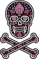 motif de crâne de sucre mexicain, design vintage pour t-shirts vecteur