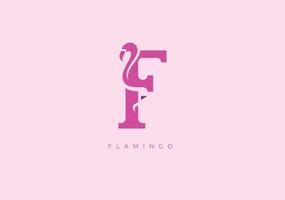 flamant F monogramme, vecteur logo