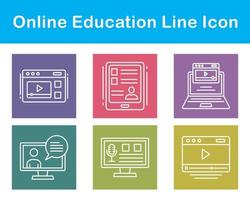 jeu d'icônes vectorielles de l'éducation en ligne vecteur