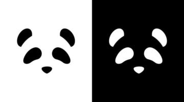 Panda ours logo icône vecteur minimaliste monogramme conception modèle