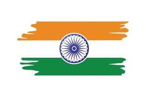 Indien tricolore drapeau dans brosse coups vecteur