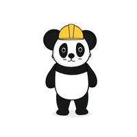 illustration de construction ouvrier Panda vecteur conception