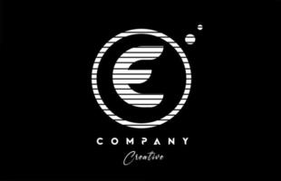 e alphabet lettre logo icône conception avec noir et blanc ligne Bande. Créatif modèle pour affaires et entreprise vecteur