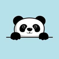 Panda dessin animé agitant patte main... vecteur