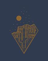 Arizona la nature sauvage désert mono ligne vecteur pour correctif, broche, graphique, art T-shirt conception