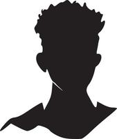 afro homme visage silhouette vecteur