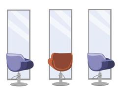 chaise et miroirs dans le salon de coiffure salon vecteur