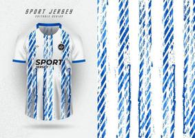 Contexte pour des sports Jersey, football Jersey, fonctionnement Jersey, courses Jersey, blanc et bleu cinq bandes modèle. vecteur
