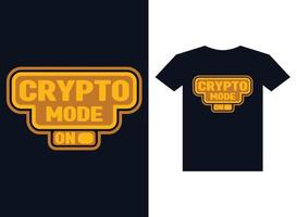 crypto mode sur prime vecteur T-shirt deisgn modèle