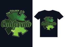 Californie T-shirt deisgn prime vecteur modèle
