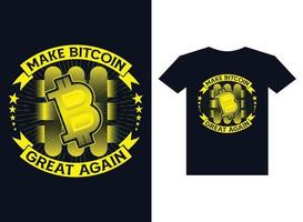 bitcoin T-shirt deisgn modèle vecteur