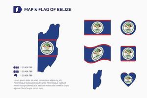 carte nd drapeau du belize vecteur