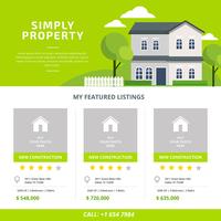 Vecteur de modèle de liste de biens immobiliers