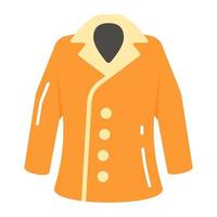 une longue tenue pour hiver couvrant, modifiable icône de manteau vecteur