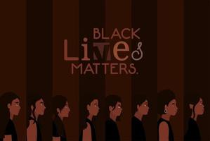 fond diversifié de femmes de dessin animé pour les vies noires vecteur