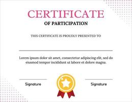certificat de participation vecteur