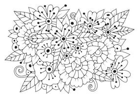 coloration page. noir et blanc fleurs pour coloration. vecteur art ligne Contexte.