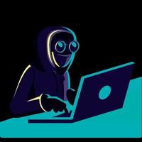 travail en ligne. recherche en ligne. pirate informatique, concept de cybersécurité vecteur