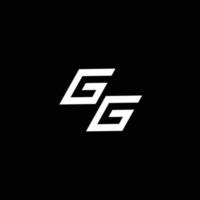 gg logo monogramme avec en haut à vers le bas style moderne conception modèle vecteur